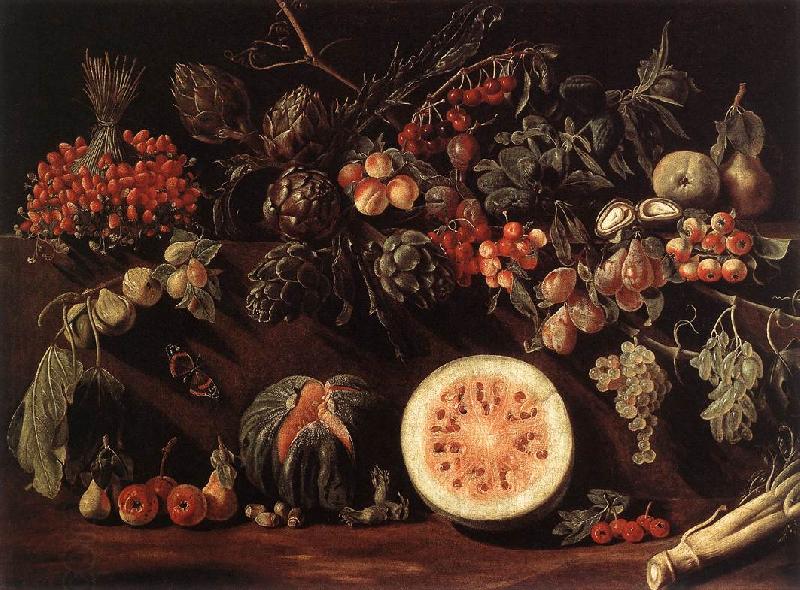 BONZI, Pietro Paolo Fruit, Vegetables and a Butterfly China oil painting art
